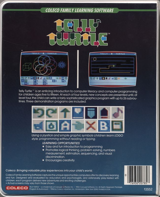 Telly Turtle box art for Colecovision